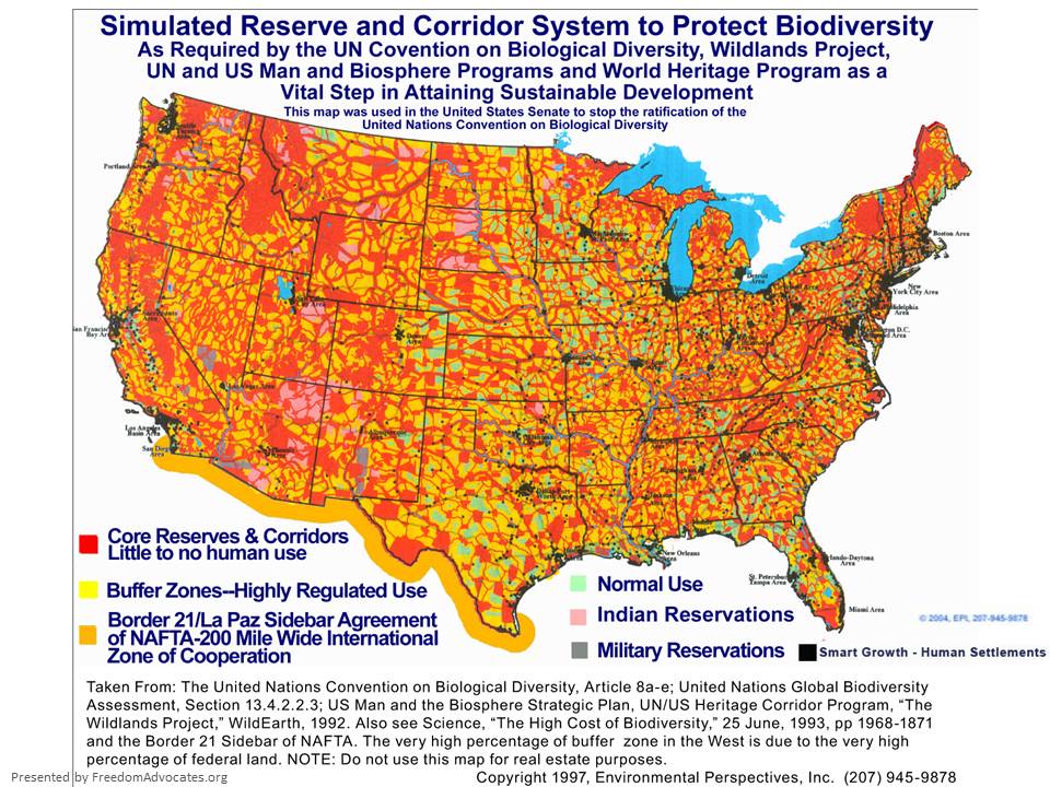 The Coffman Agenda 21 Map, prelude for rewilding of all America